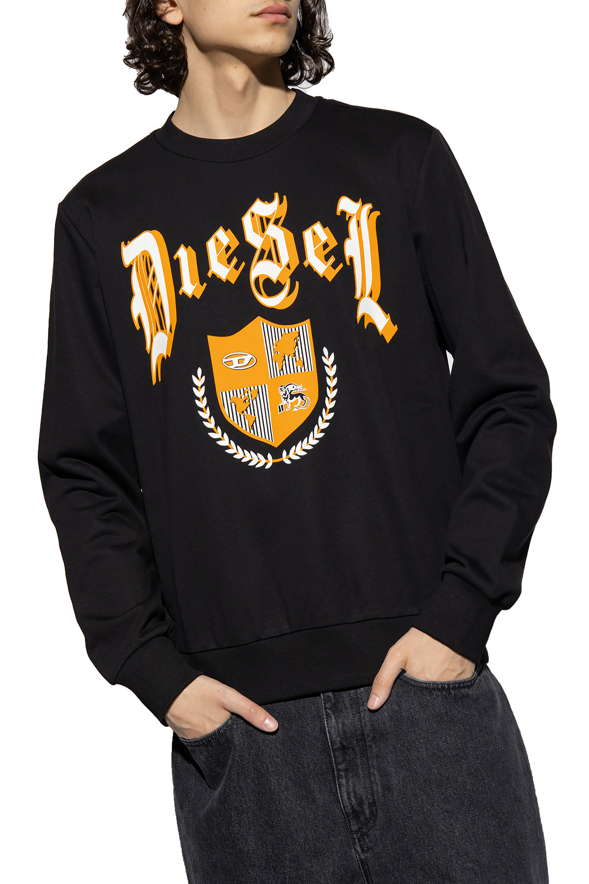 Black diesel hoodie on sale